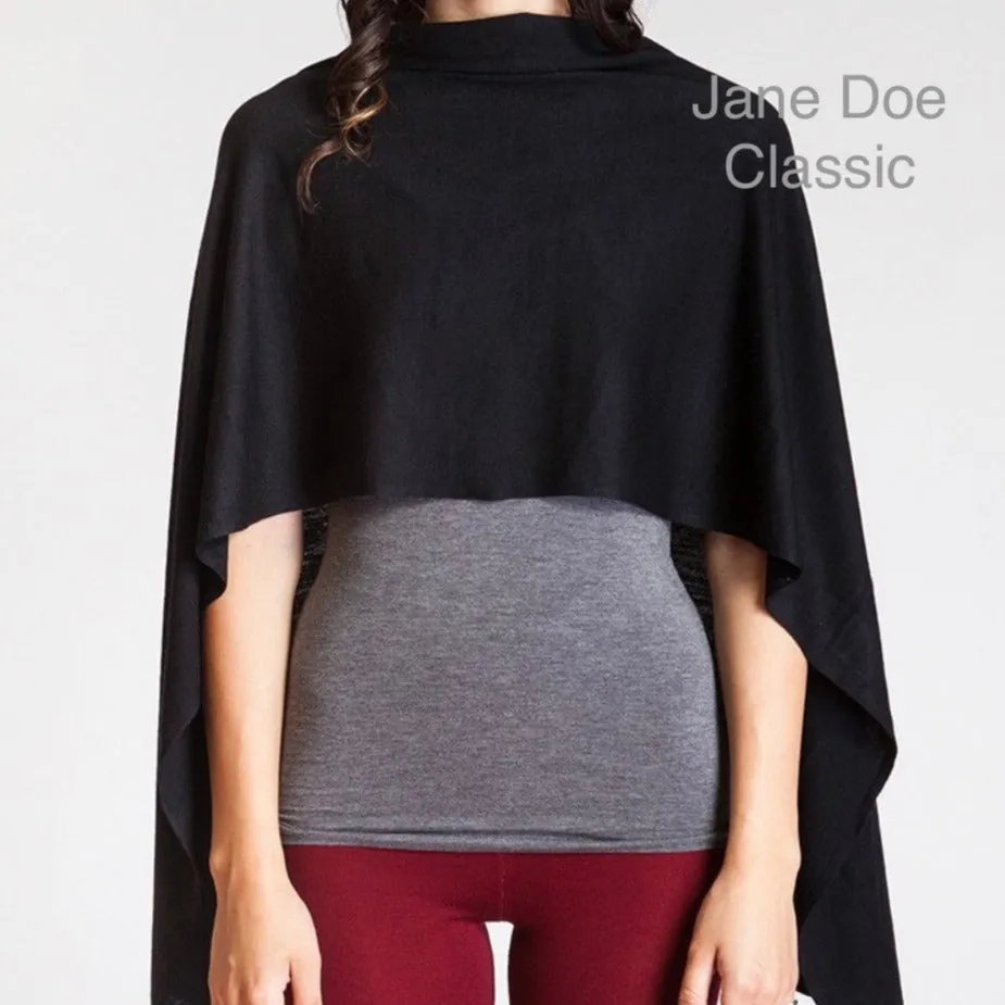 Jane Doe Classic Poncho in Black