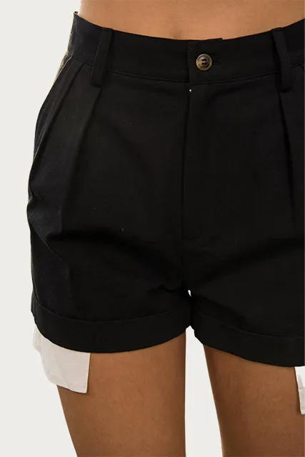 JANE EXPOSED-POCKET COTTON-TWILL SHORTS