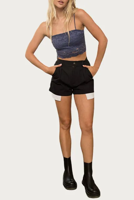 JANE EXPOSED-POCKET COTTON-TWILL SHORTS