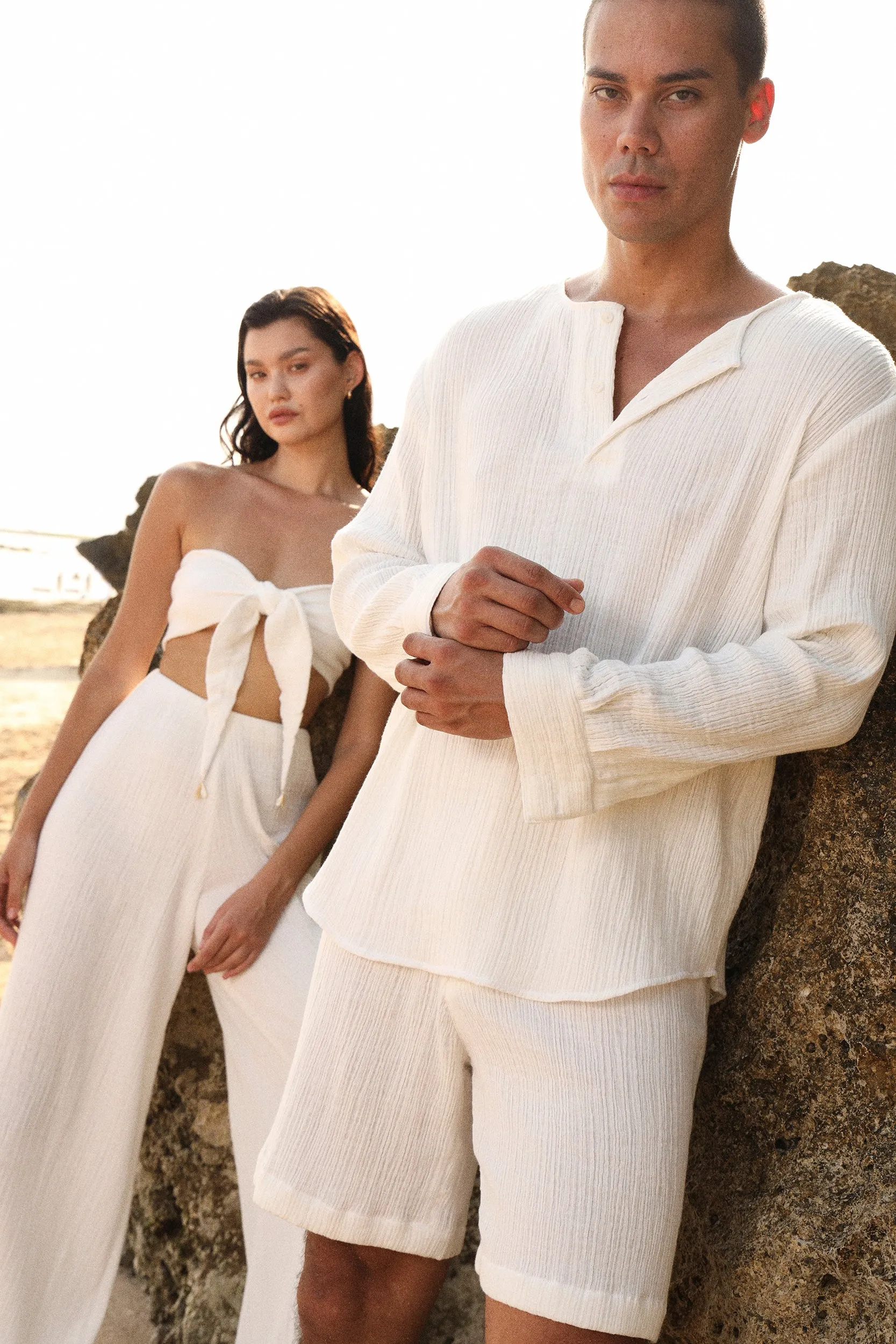 Java Shirt - Man & Amalfi Shorts - Man (Ivory)