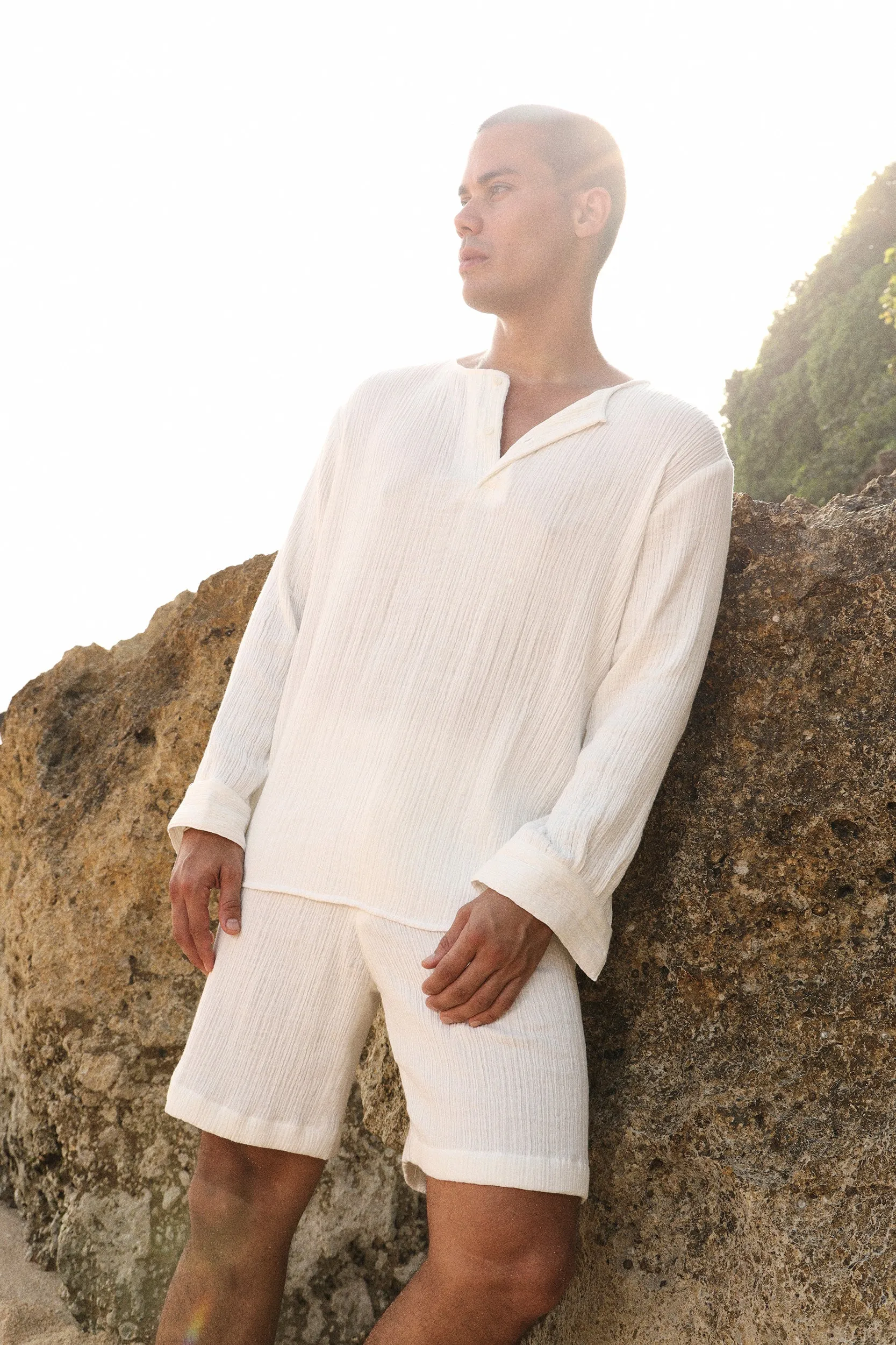Java Shirt - Man & Amalfi Shorts - Man (Ivory)
