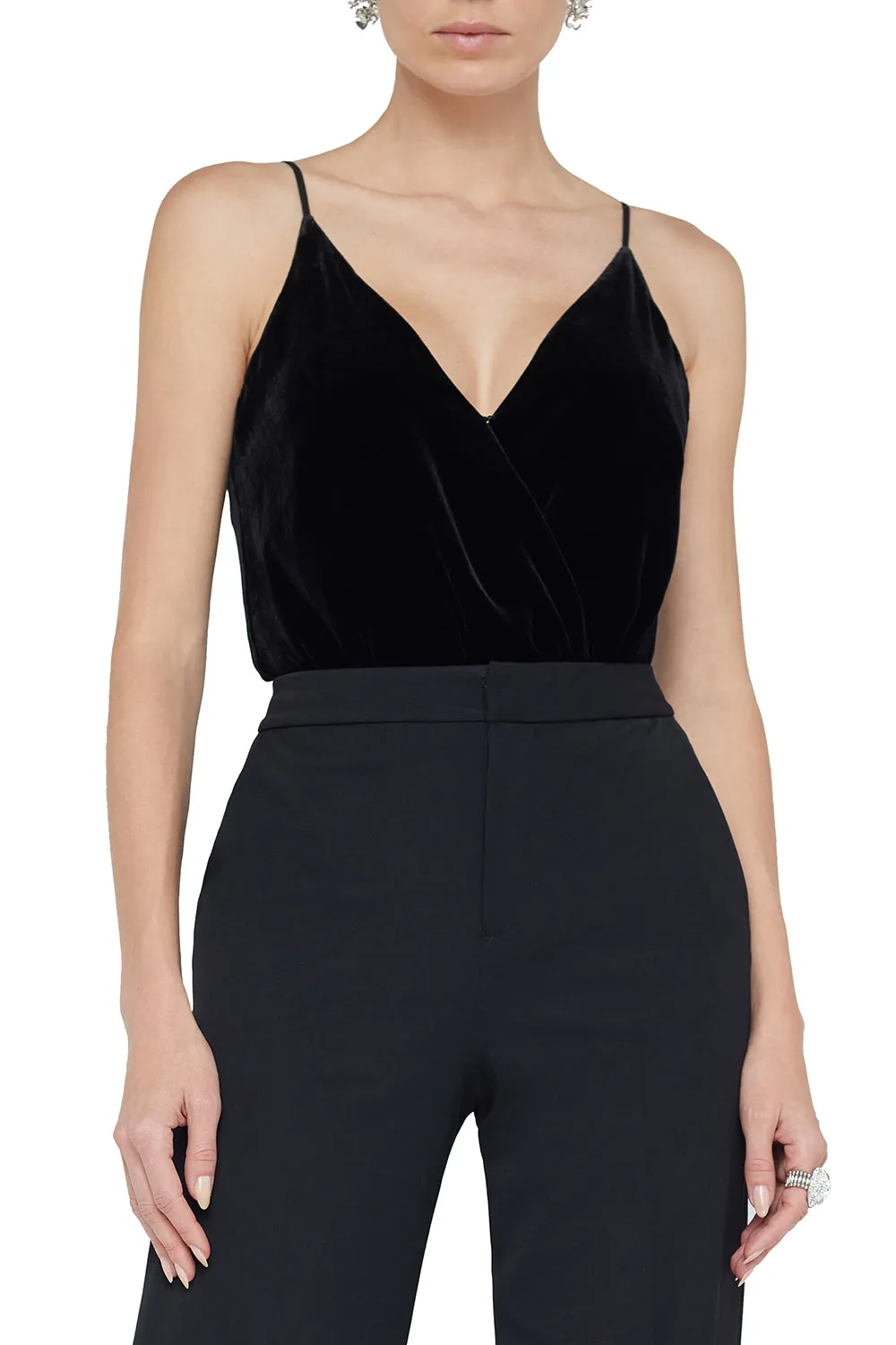 Jaxon Draped Bodysuit in Black