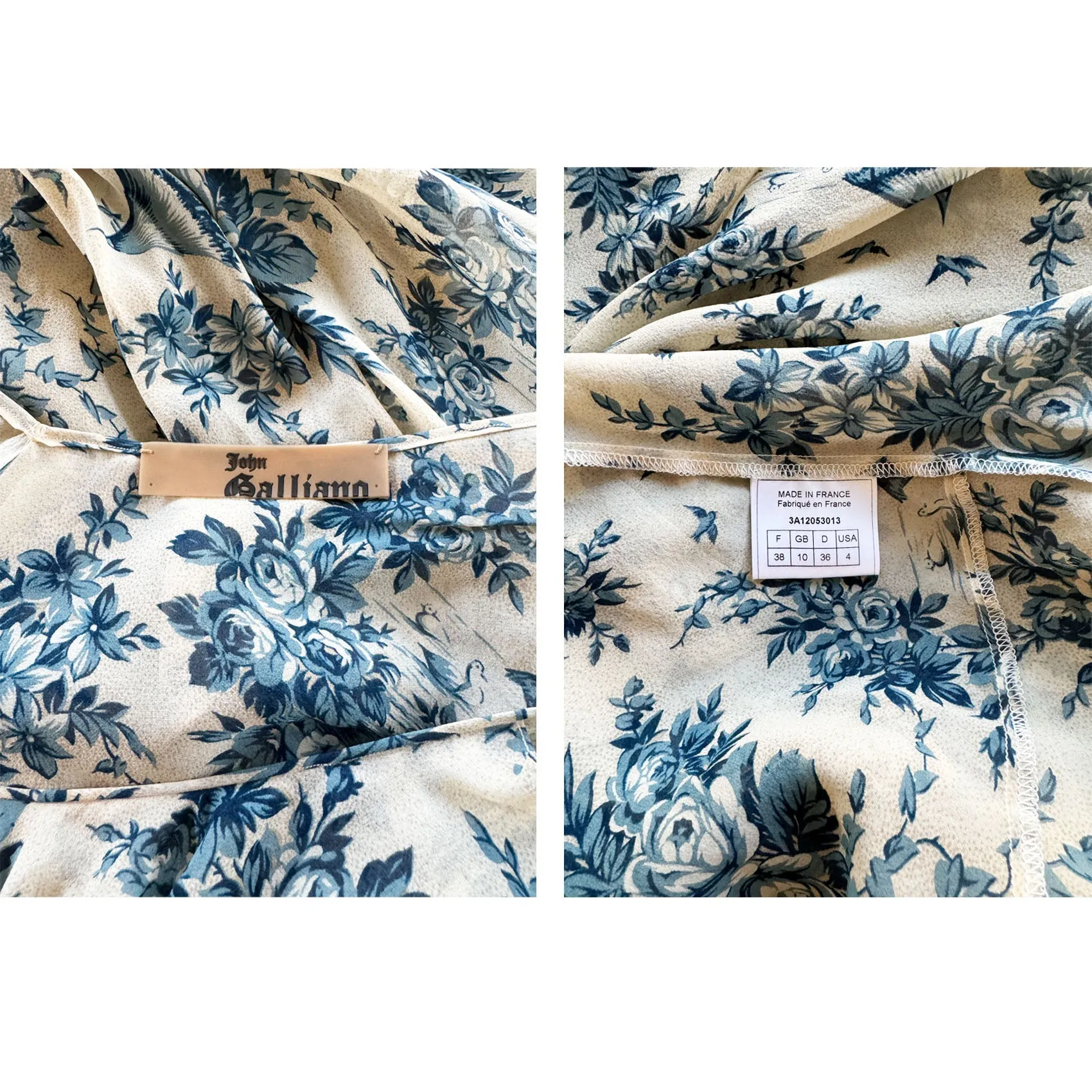 John Galliano 2003 Toile De Jouy Print Top