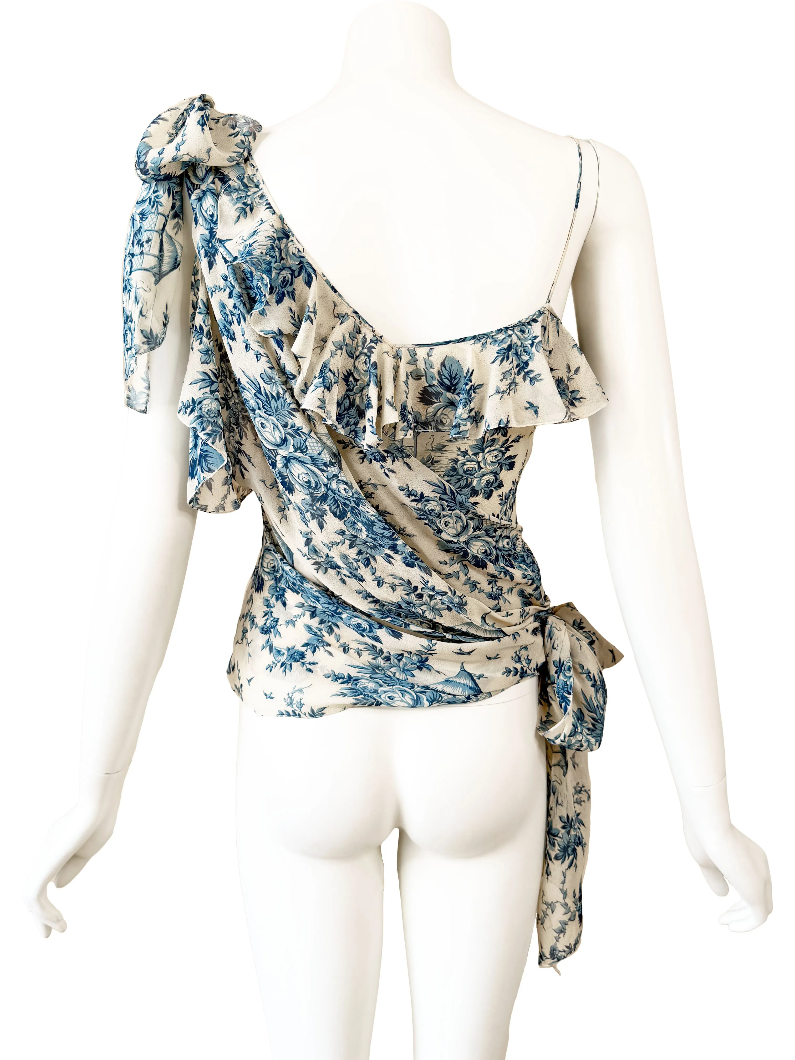 John Galliano 2003 Toile De Jouy Print Top