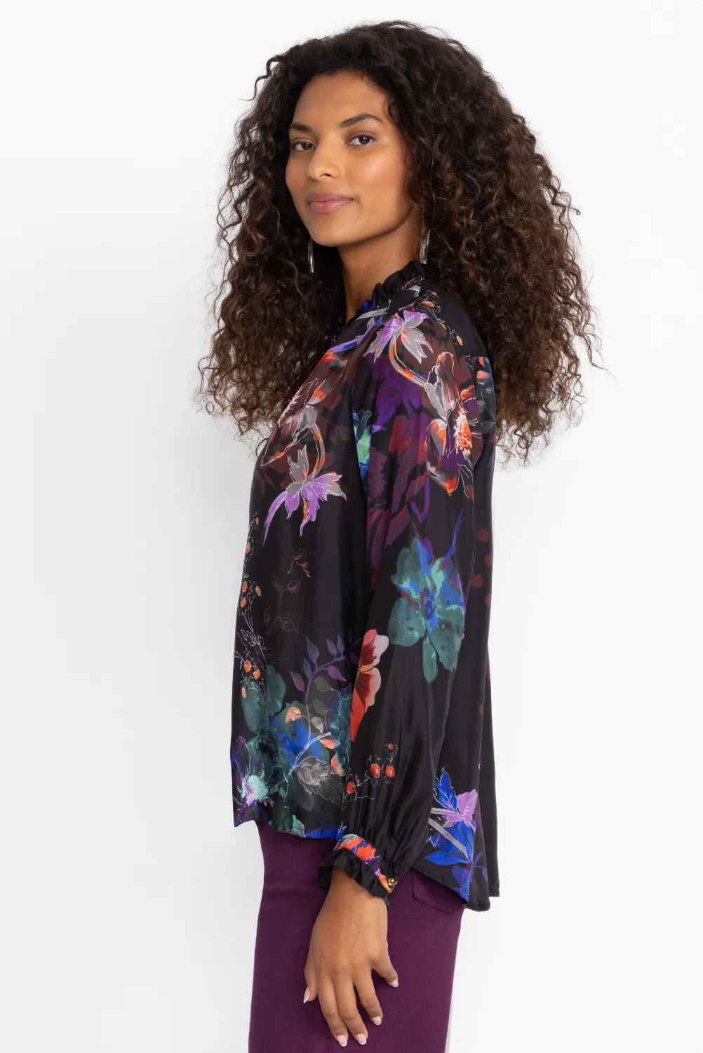 Johnny Was, Jolene Ruffle Blouse | Midnight