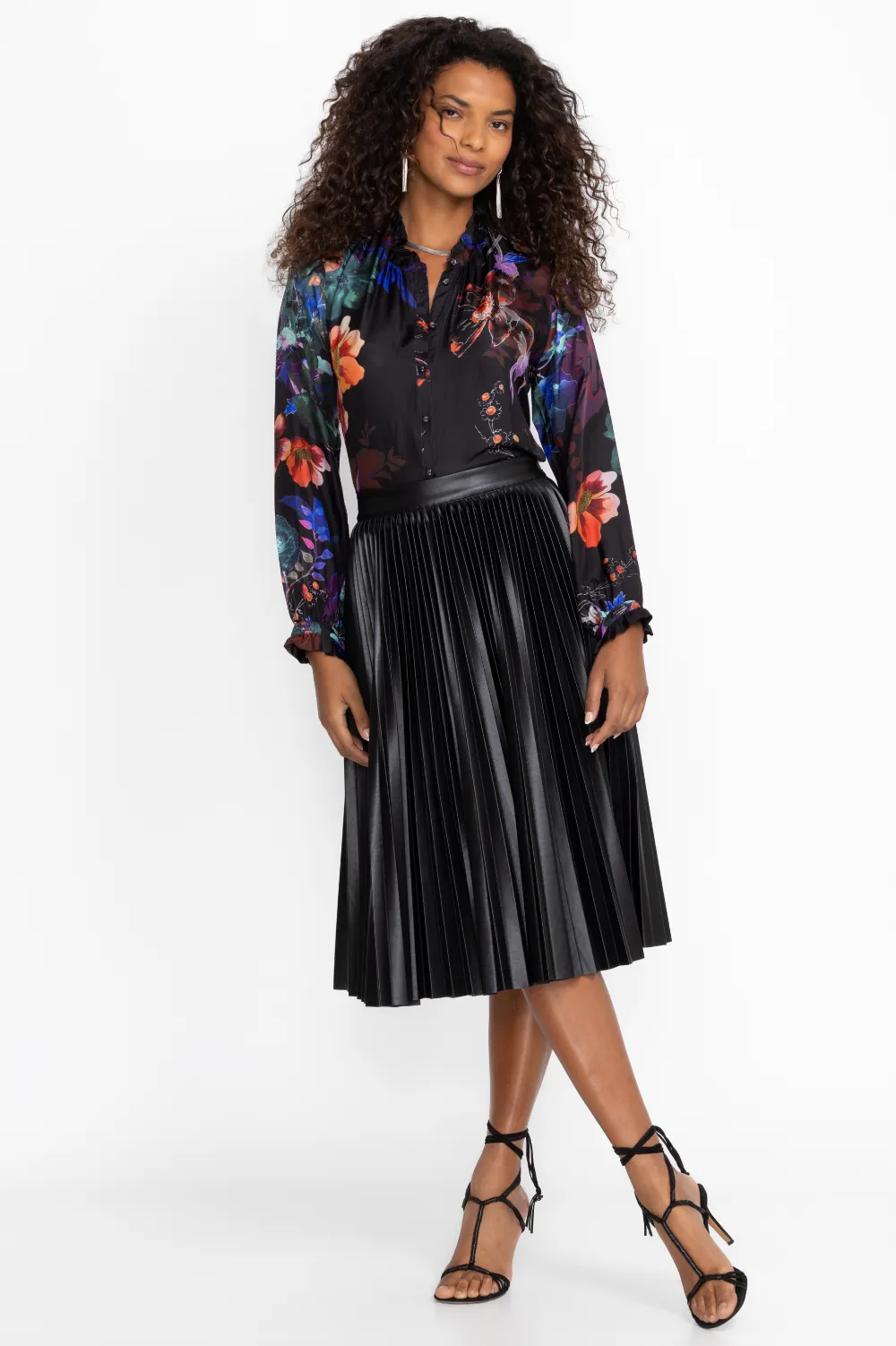 Johnny Was, Jolene Ruffle Blouse | Midnight