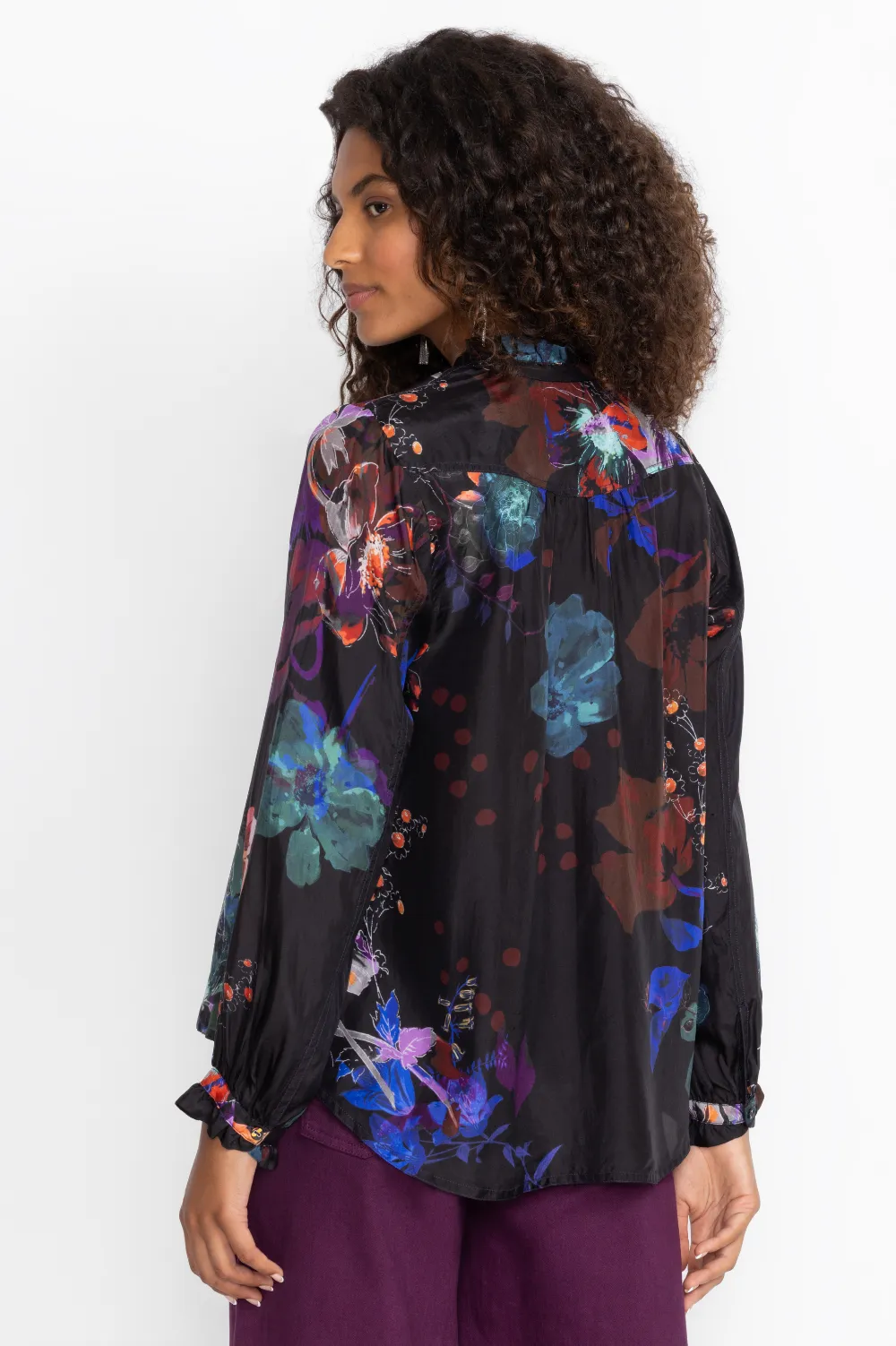 Johnny Was, Jolene Ruffle Blouse | Midnight