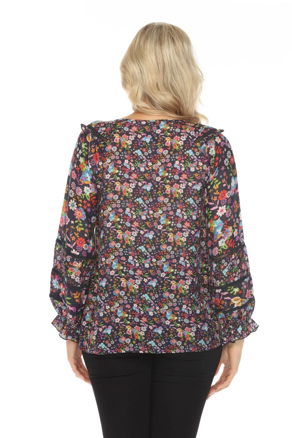 Johnny Was Nite Vale Floral Silk Top C16523B Boho Chic