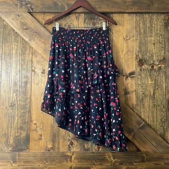 JOIE Gorowen Silk Asymmetrical Skirt