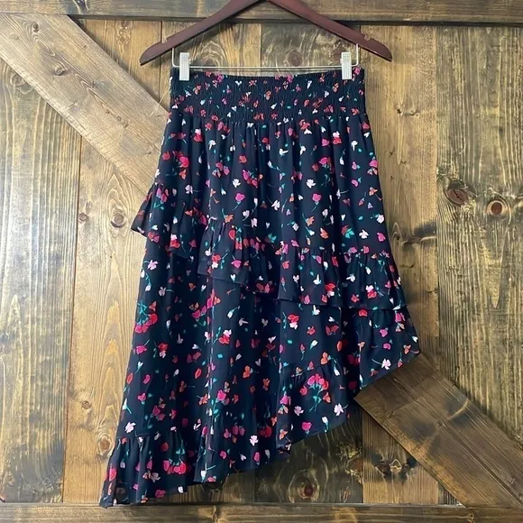 JOIE Gorowen Silk Asymmetrical Skirt