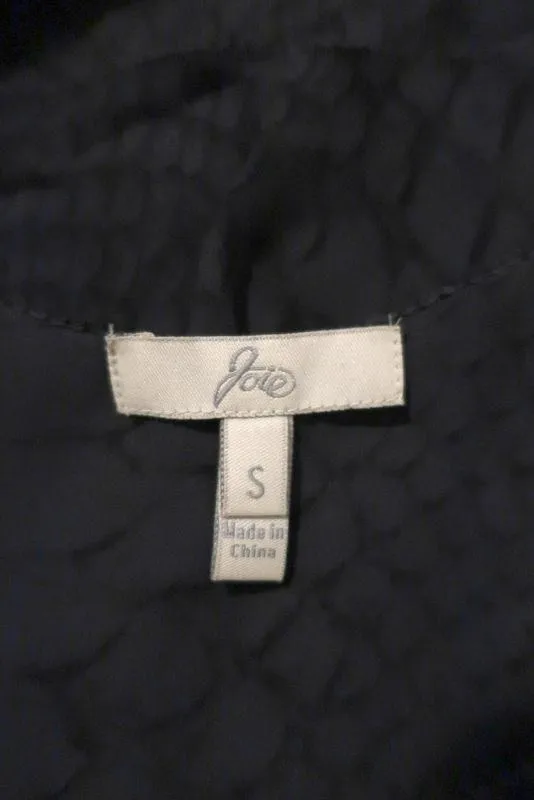 Joie Top Bessie Dark Gray Snakeskin Print Silk Size Small Ruffled Tank