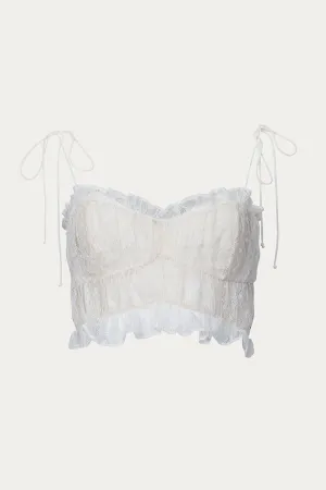 JULES RUFFLED LACE CROP TOP