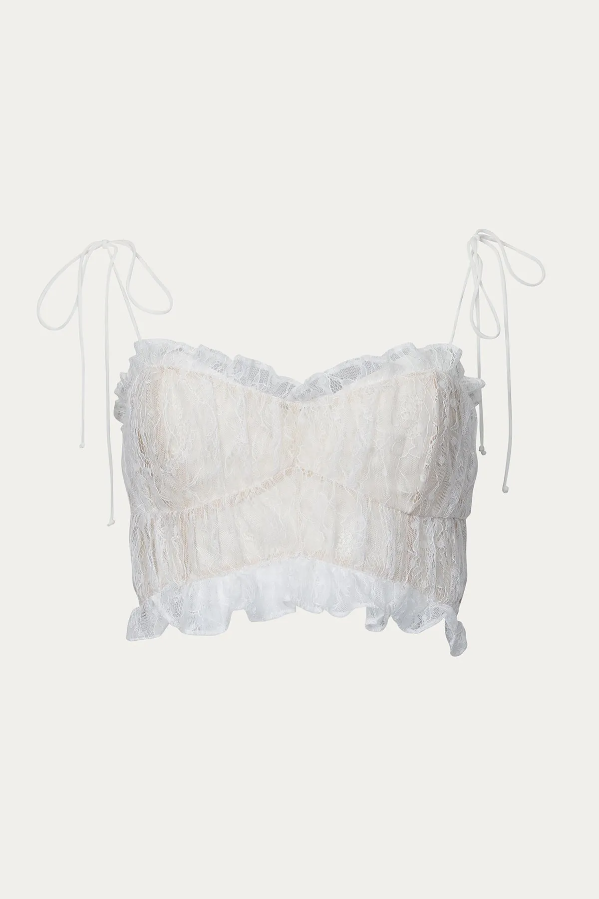 JULES RUFFLED LACE CROP TOP