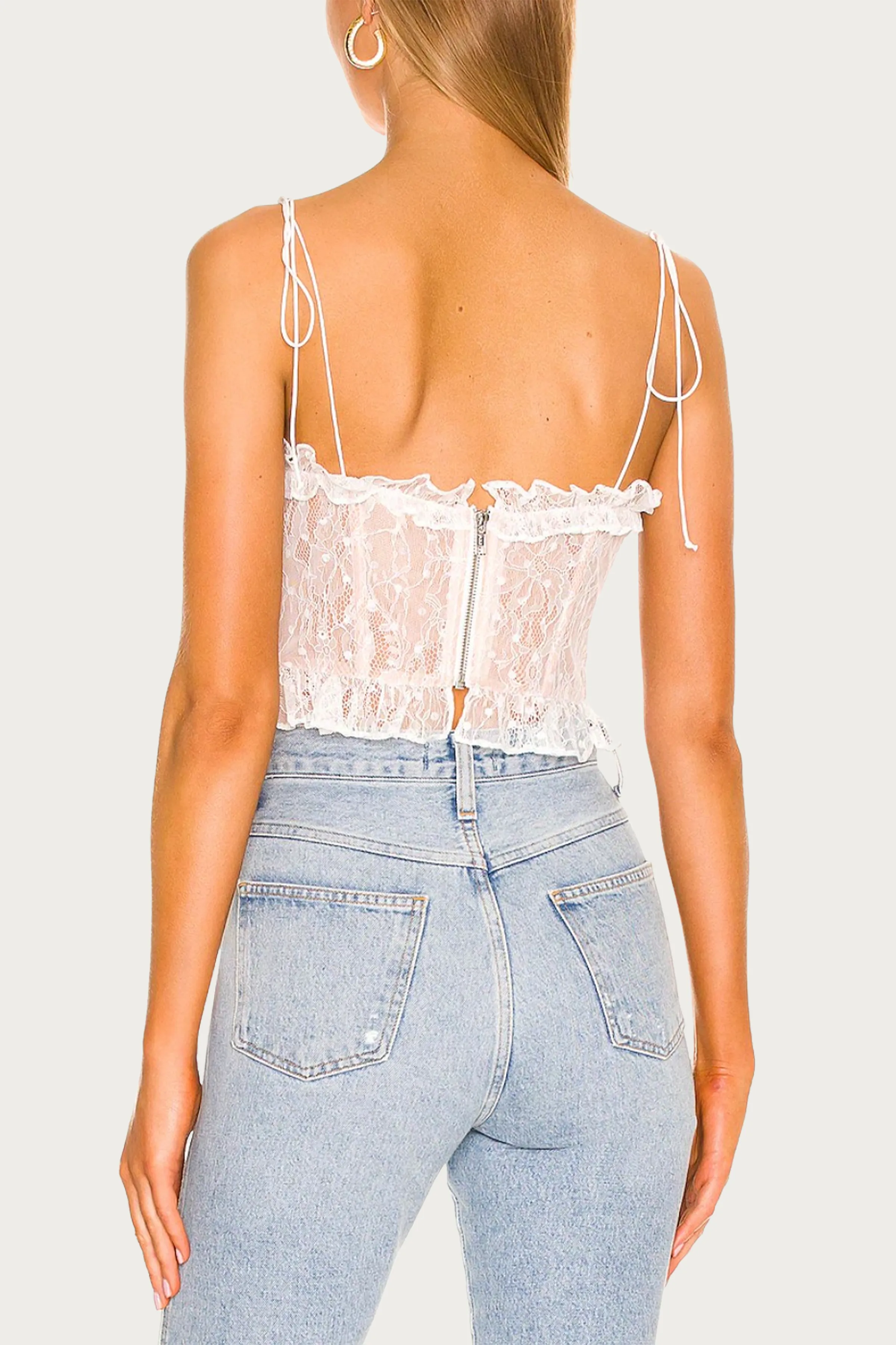 JULES RUFFLED LACE CROP TOP