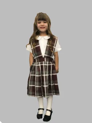 Jumper Plaid #91 V-Neck Knife Pleat