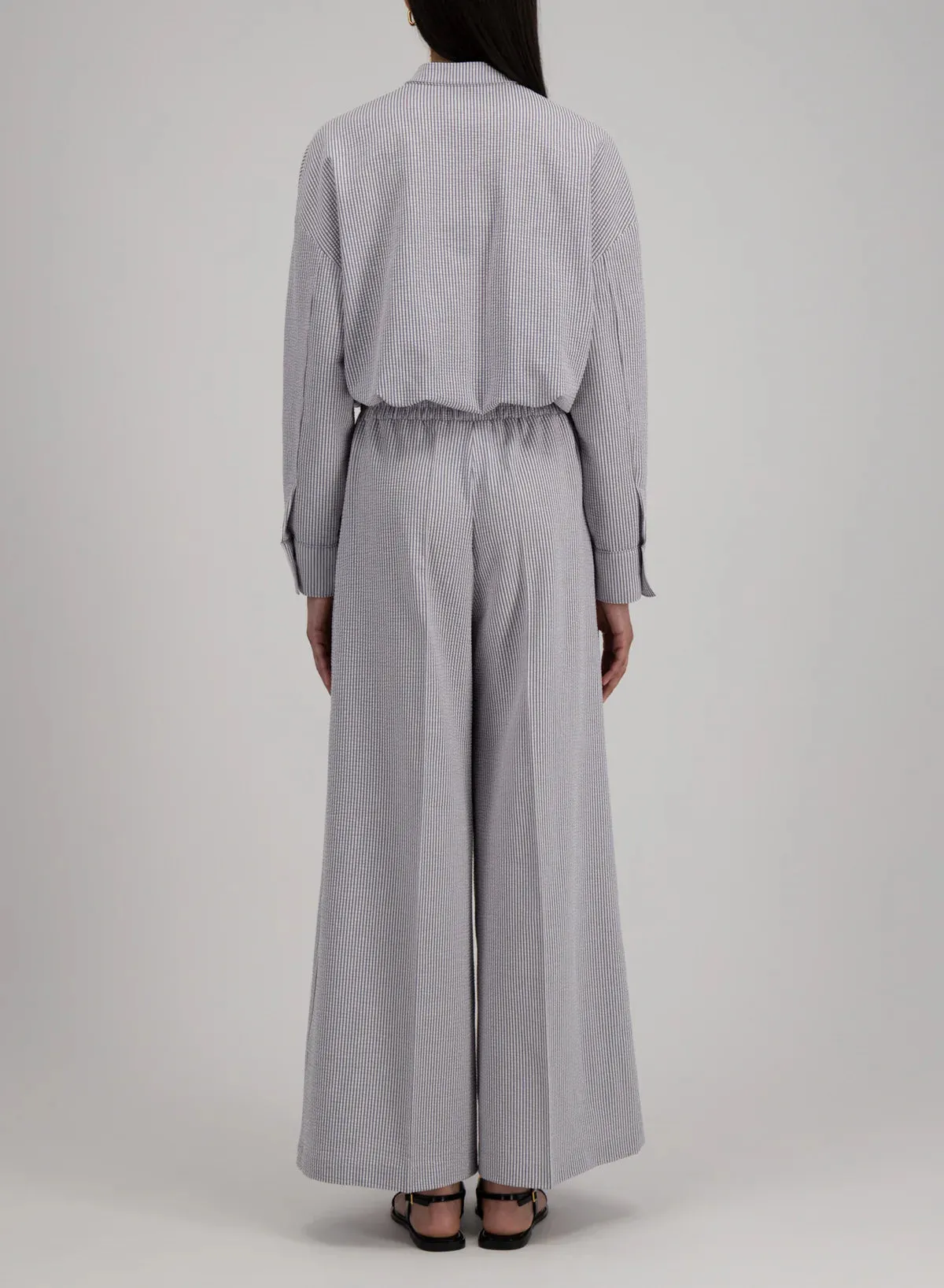 Jumpsuit Coolmax Seersucker - Grey & White