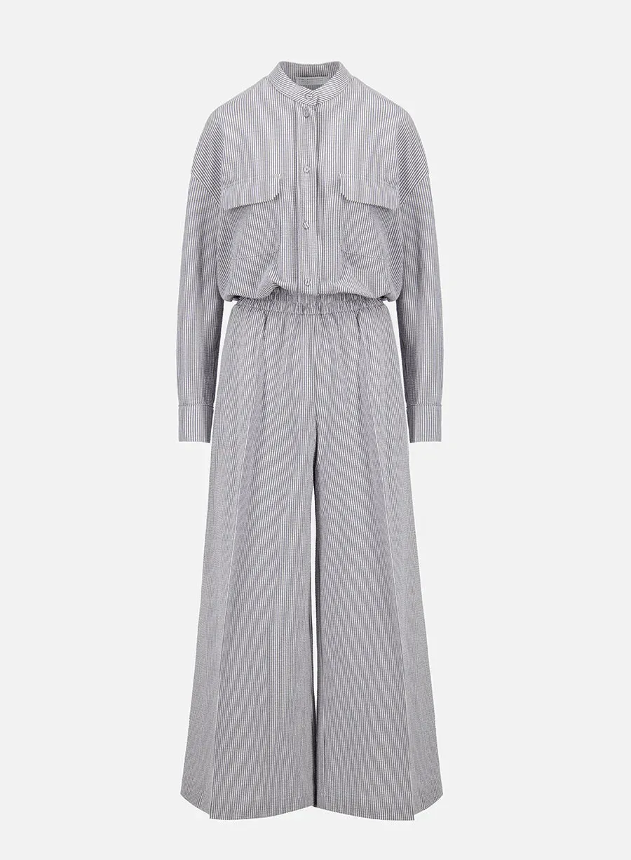 Jumpsuit Coolmax Seersucker - Grey & White
