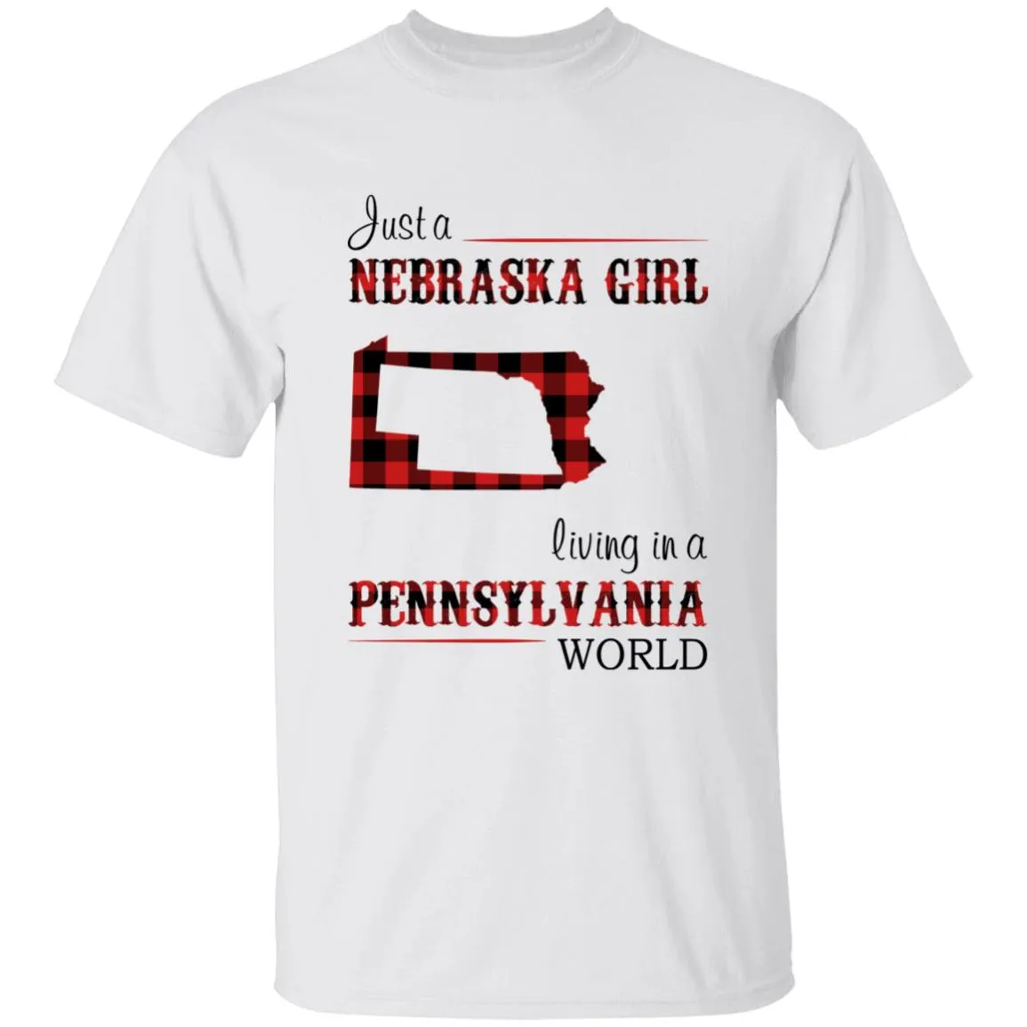 Just A Nebraska Girl Living In A Pennsylvania World T-shirt