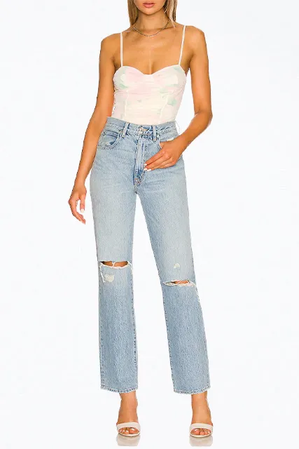 KAT CORSET RUCHED MESH BODYSUIT