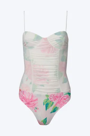 KAT CORSET RUCHED MESH BODYSUIT
