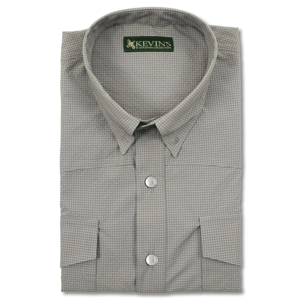 Kevin's Performance Western Pearl-Snap Short Sleeve Micro-Seersucker Shirt