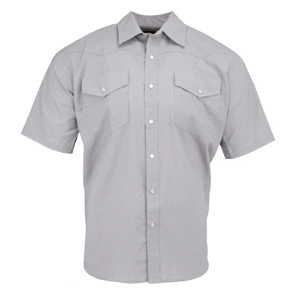 Kevin's Performance Western Pearl-Snap Short Sleeve Micro-Seersucker Shirt