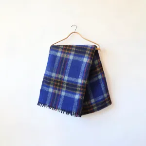 Khadi Wool Plaid Blanket - Blue