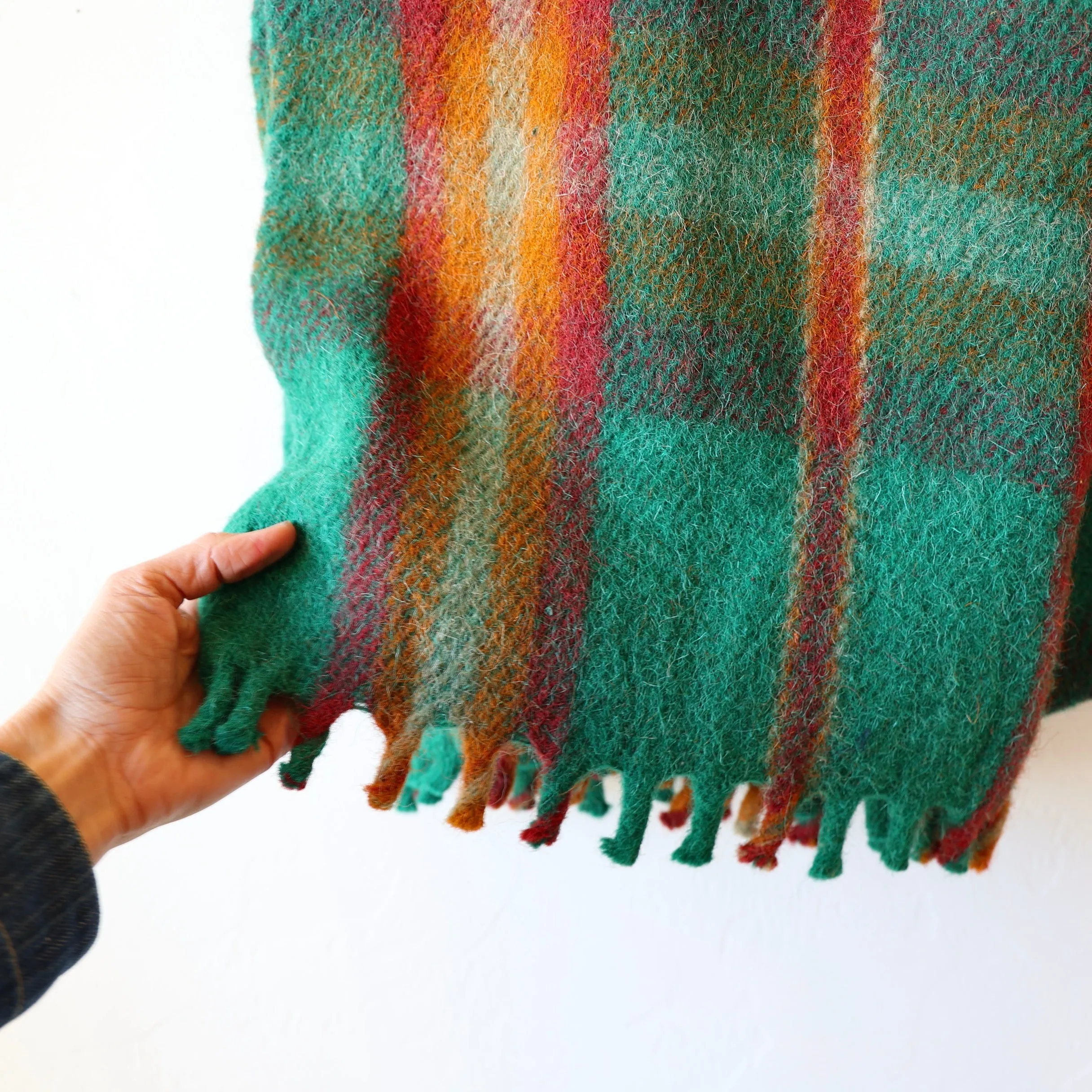 Khadi Wool Plaid Blanket - Sunset