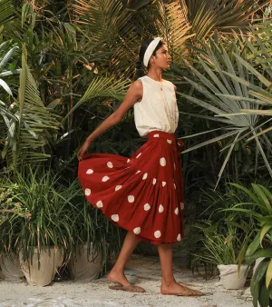 Khara Kapas   -   Deep red polka skirt Mushroom Head Deep red polka skirt Mushroom Head - Another Day in Paradise