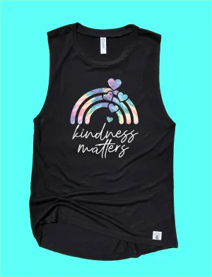 Kindness Matters Pastel Tie Dye Tank | Womens Yoga Tank