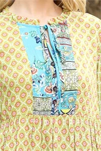 KIWI BLUE FLORAL MULTI PRINTED DRESS