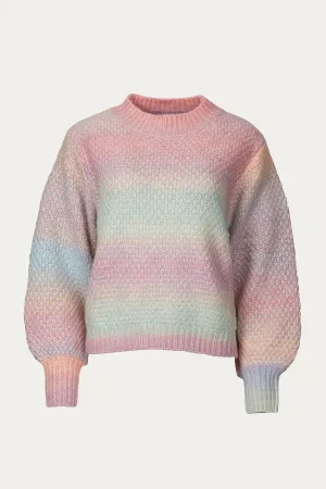 KNIT OMBRÉ CREWNECK SWEATER