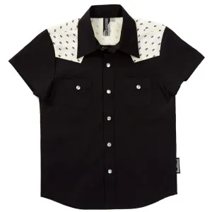 Knuckleheads Black w Skulls Rockabilly Shirt