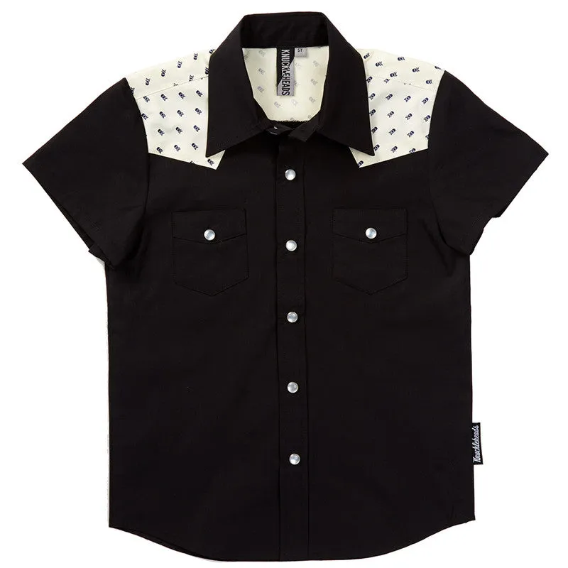 Knuckleheads Black w Skulls Rockabilly Shirt