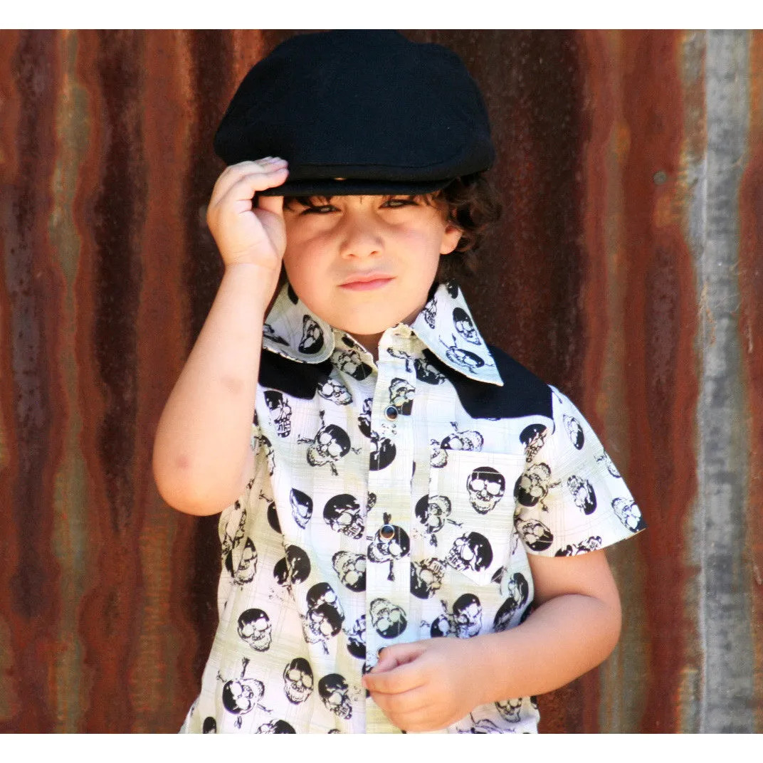 Knuckleheads Troublemaker Skulls Rockabilly Shirt