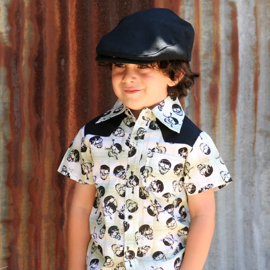 Knuckleheads Troublemaker Skulls Rockabilly Shirt