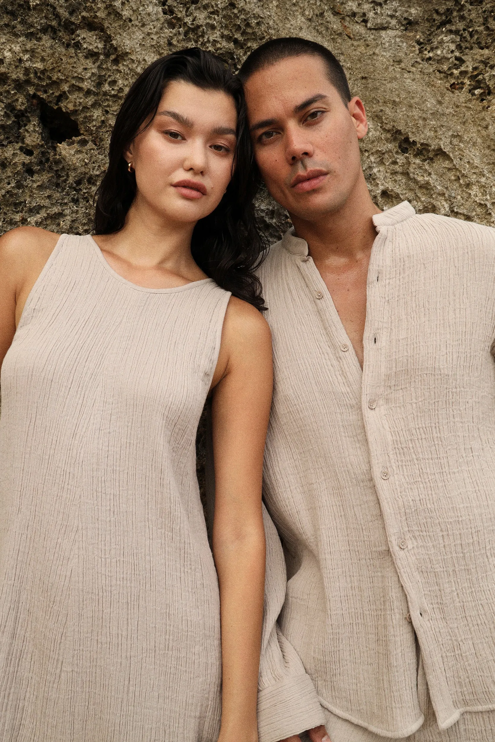 Kos Shirt - Man & Amalfi Shorts - Man (Stone)
