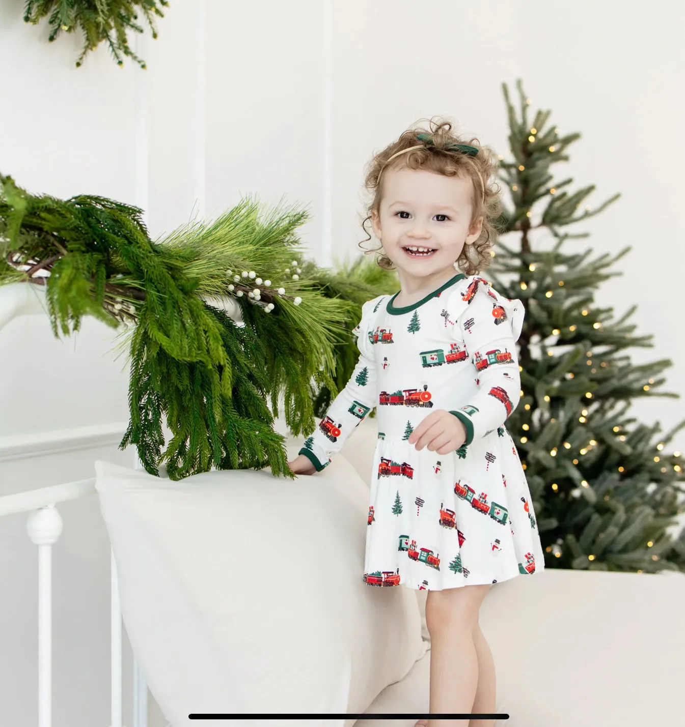 Kyte Baby - Long Sleeve Twirl Bodysuit - Holiday Train