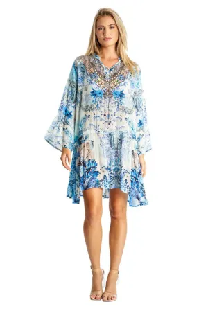 La Moda Embellished Ruffle Hem Dress