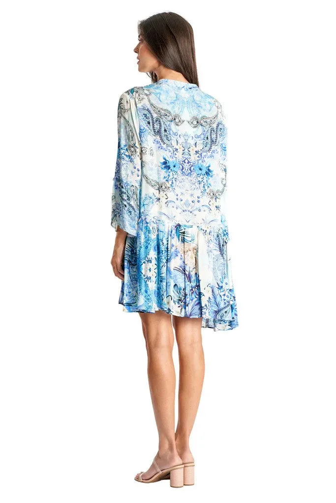 La Moda Embellished Ruffle Hem Dress