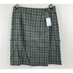 Lands End Womens Blanket Wrap Skirt Size 16 Gray Plaid