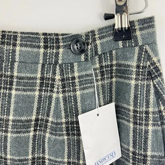 Lands End Womens Blanket Wrap Skirt Size 16 Gray Plaid