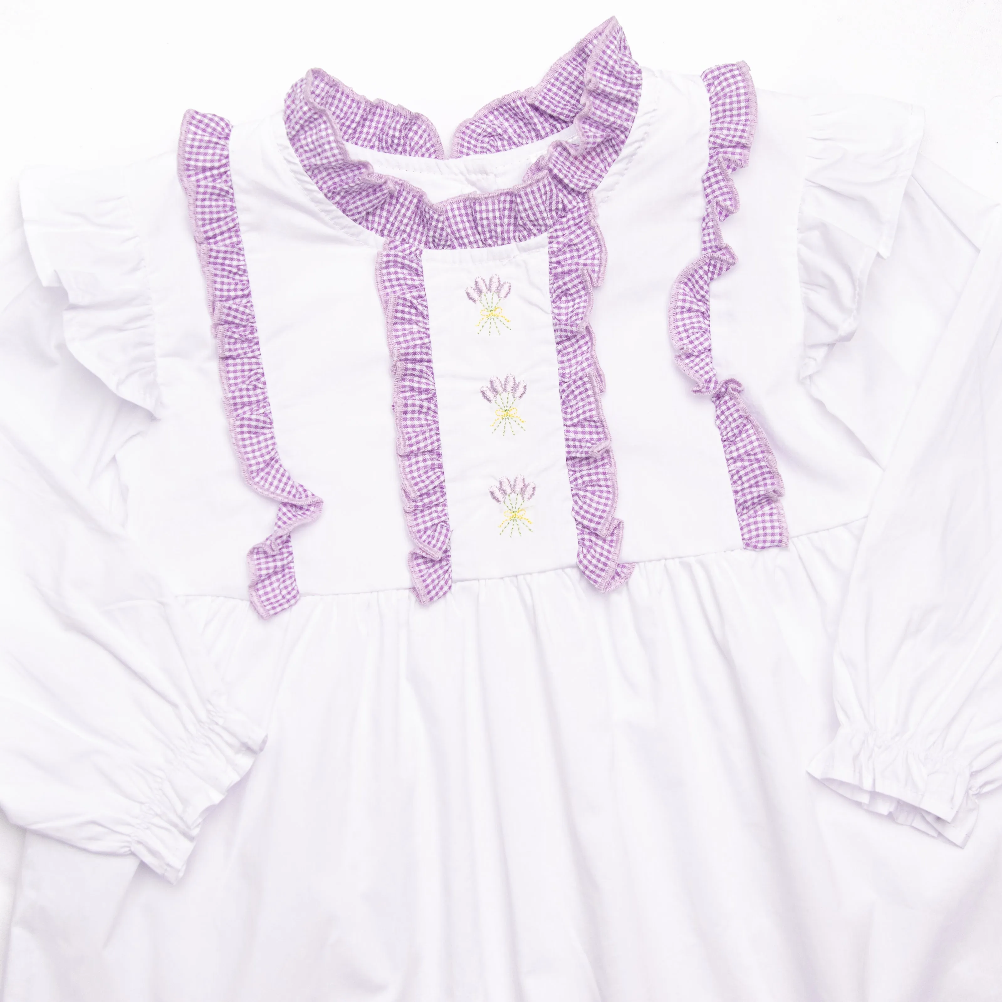 Lavender Bundles Embroidered Bloomer Set, White