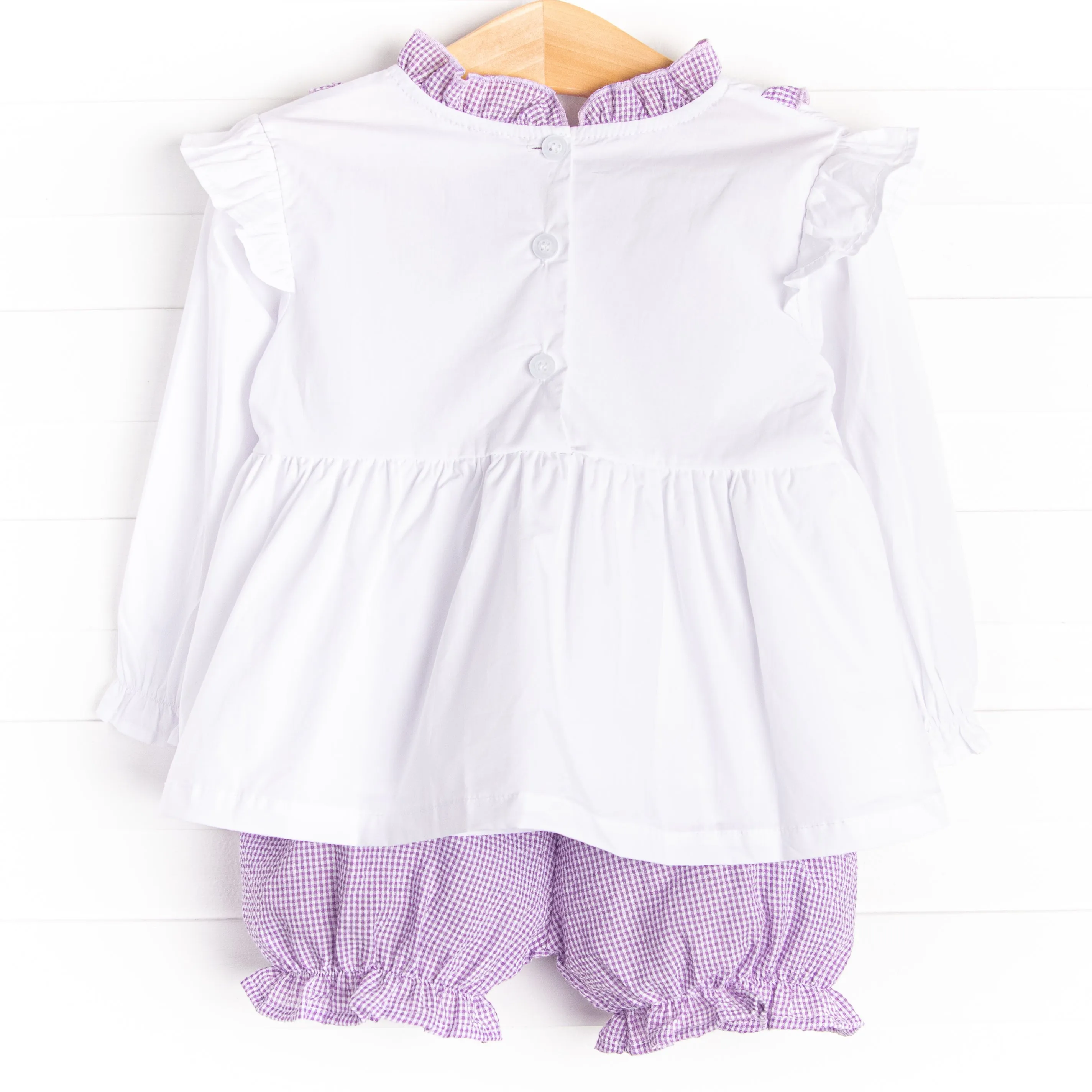 Lavender Bundles Embroidered Bloomer Set, White