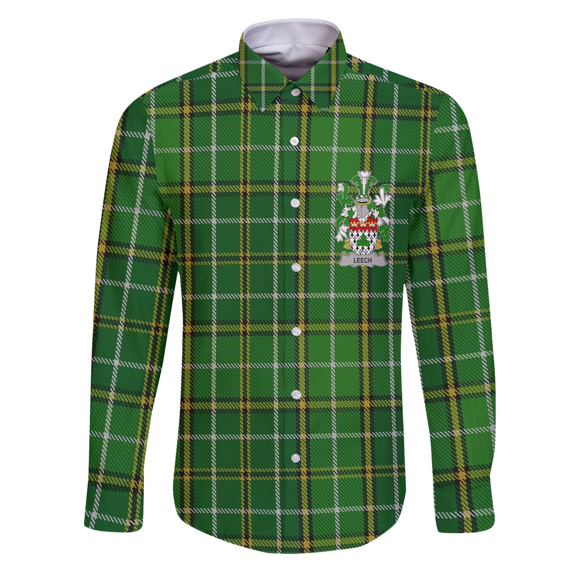 Leech Long Sleeve Button Shirts Crest And National Plaid Style