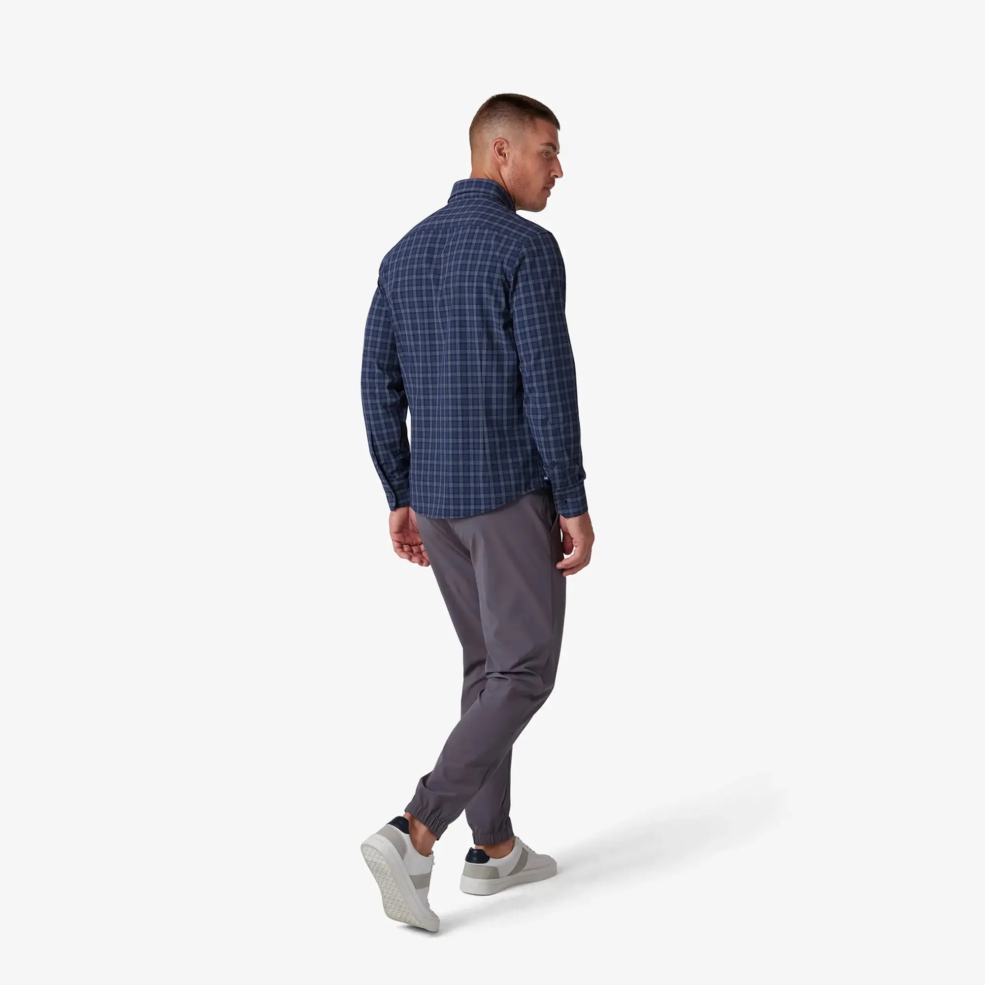 Leeward  Dress Shirt - Navy Dallas Plaid