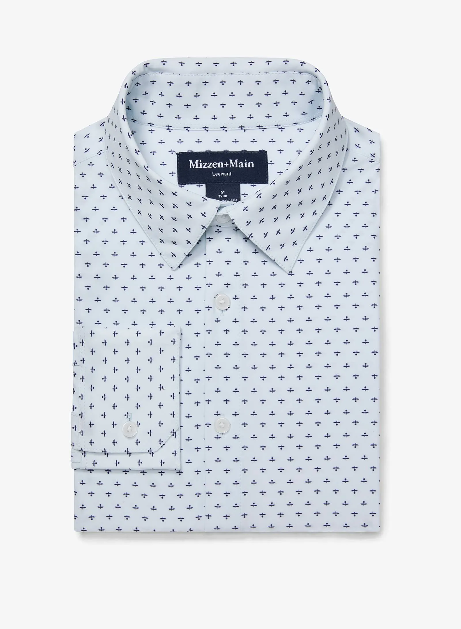 Leeward  Dress Shirt - Sky Dotted Leaf