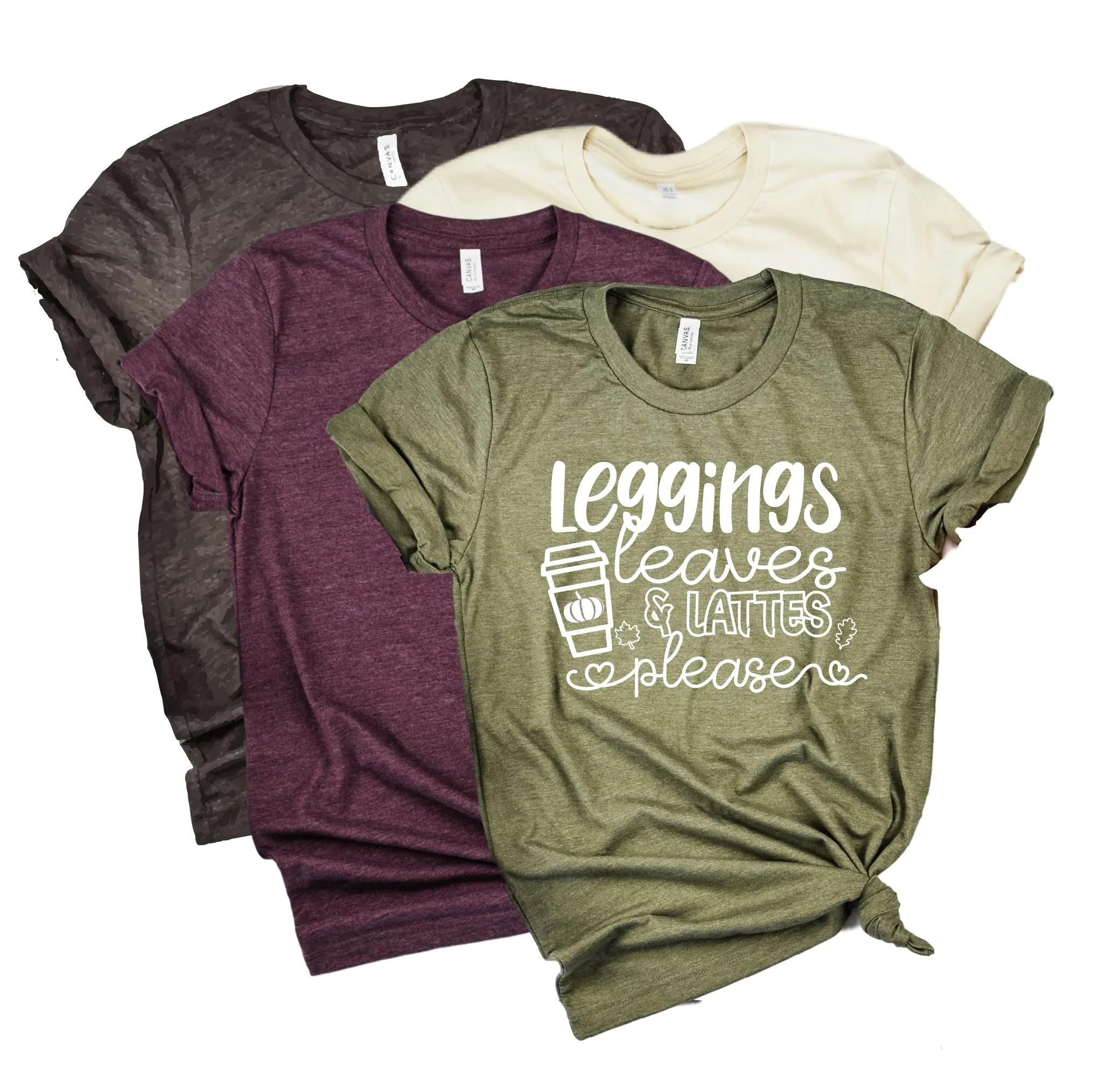 Leggings Leaves And Lattes Please Shirt | Fall Shirt | Unisex Crew