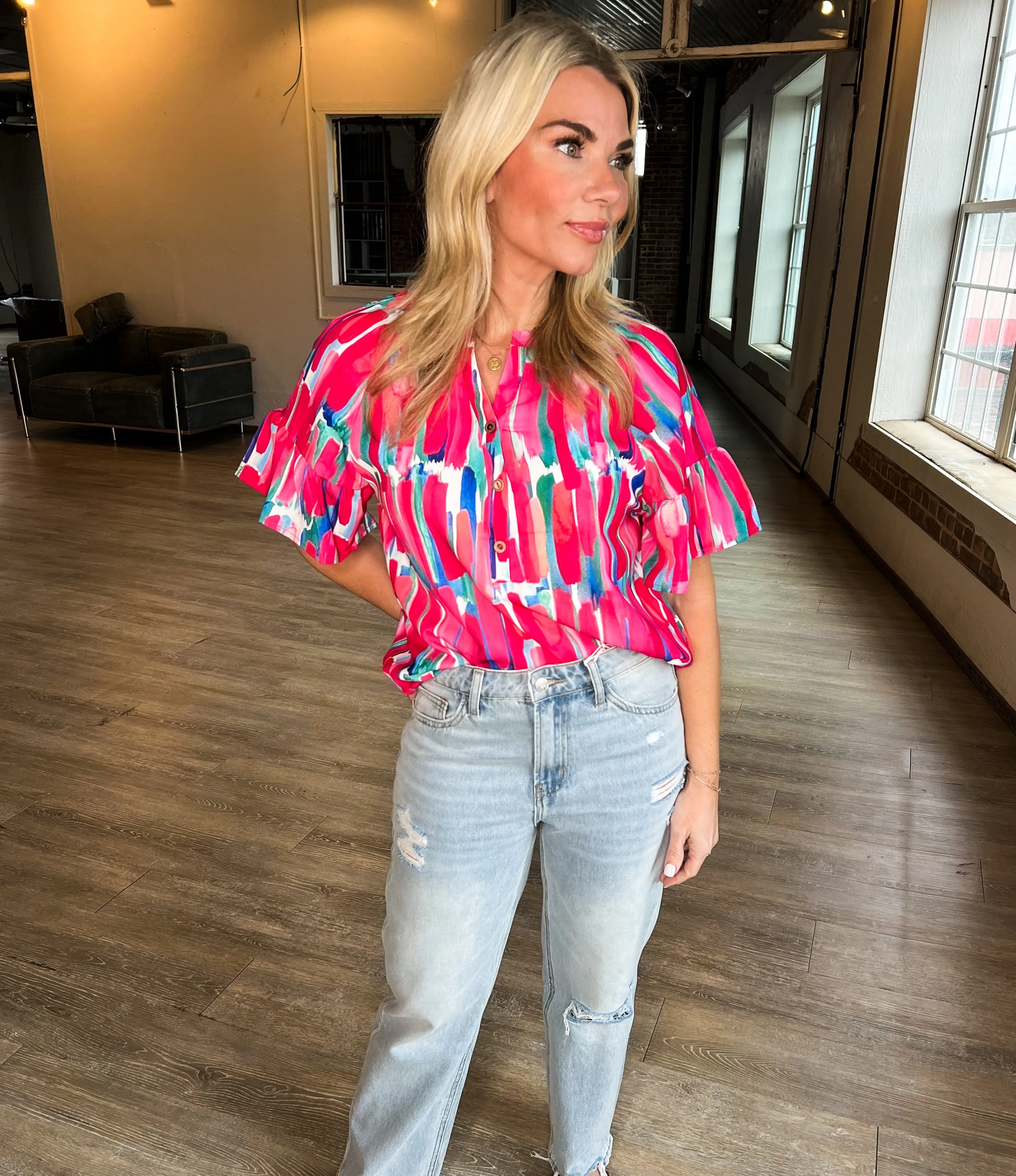 Lena Abstract Blouse