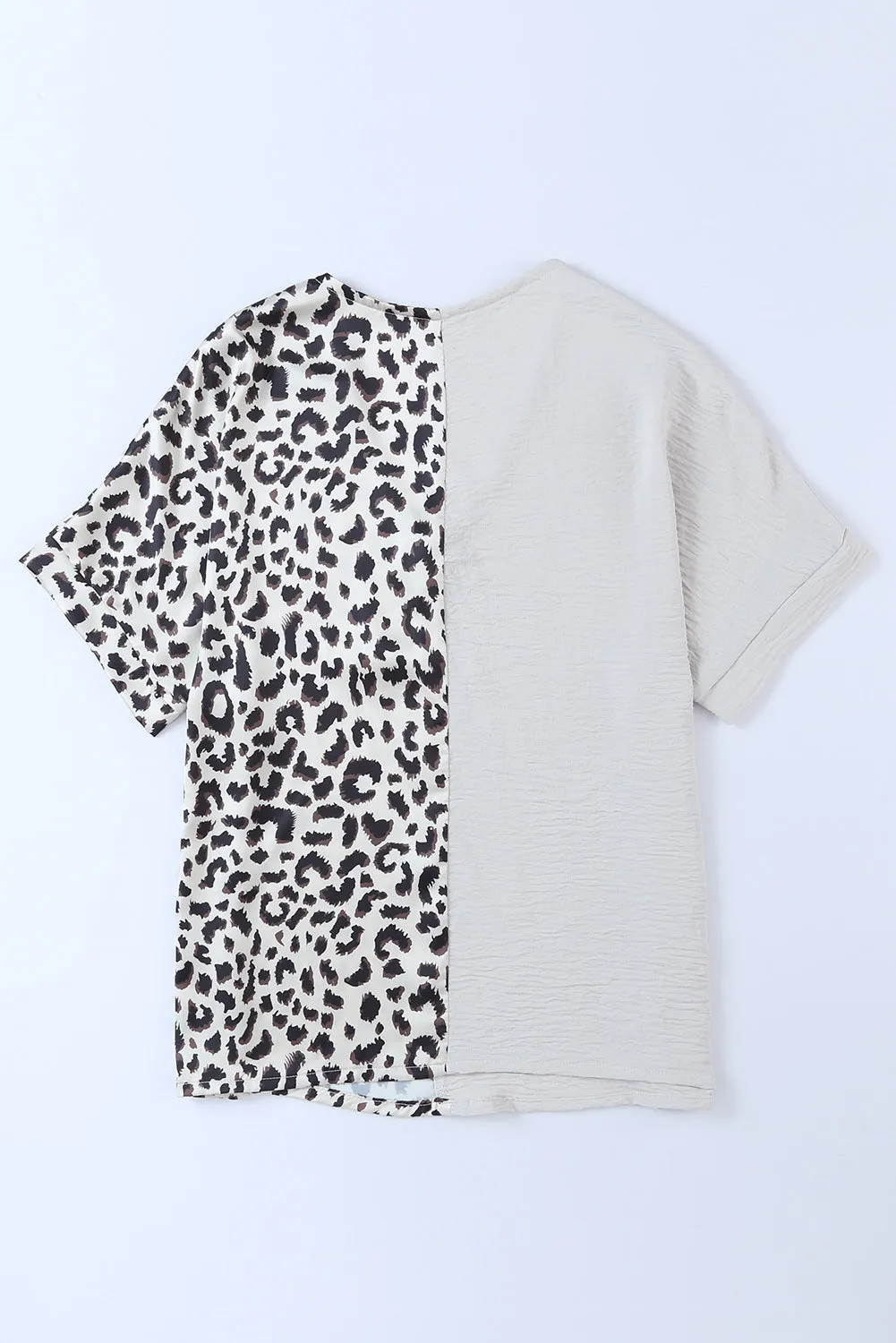 Lenna Leopard Color Block V-Neck Blouse